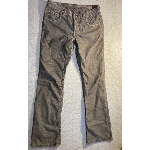 stitch's Denim - Stitch’s Platinum Denim Sz 33 Texas Gray Coderoy Flare Stretch Buffalo Country